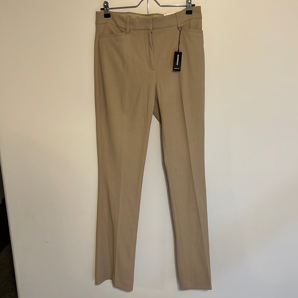 EXPRESS Tan-Beige Columnist Dress Pants